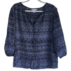 Tommy Bahama Lotsa Dots Cotton Blouse Large